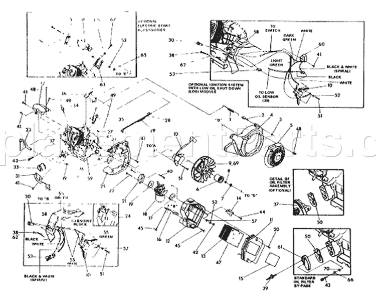 Page D Diagram and Parts List for 9782-1  Briggs and Stratton Generator